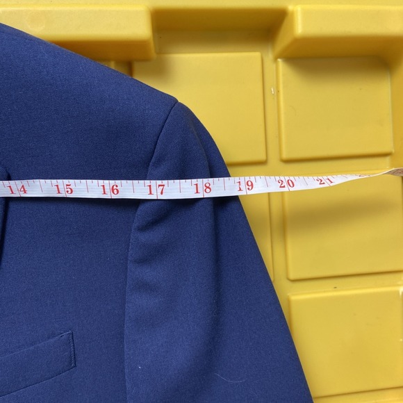 EGARA mens solid navy blue sport coat suit jacket blazer SLIM FIT 40 Long - Picture 6 of 9